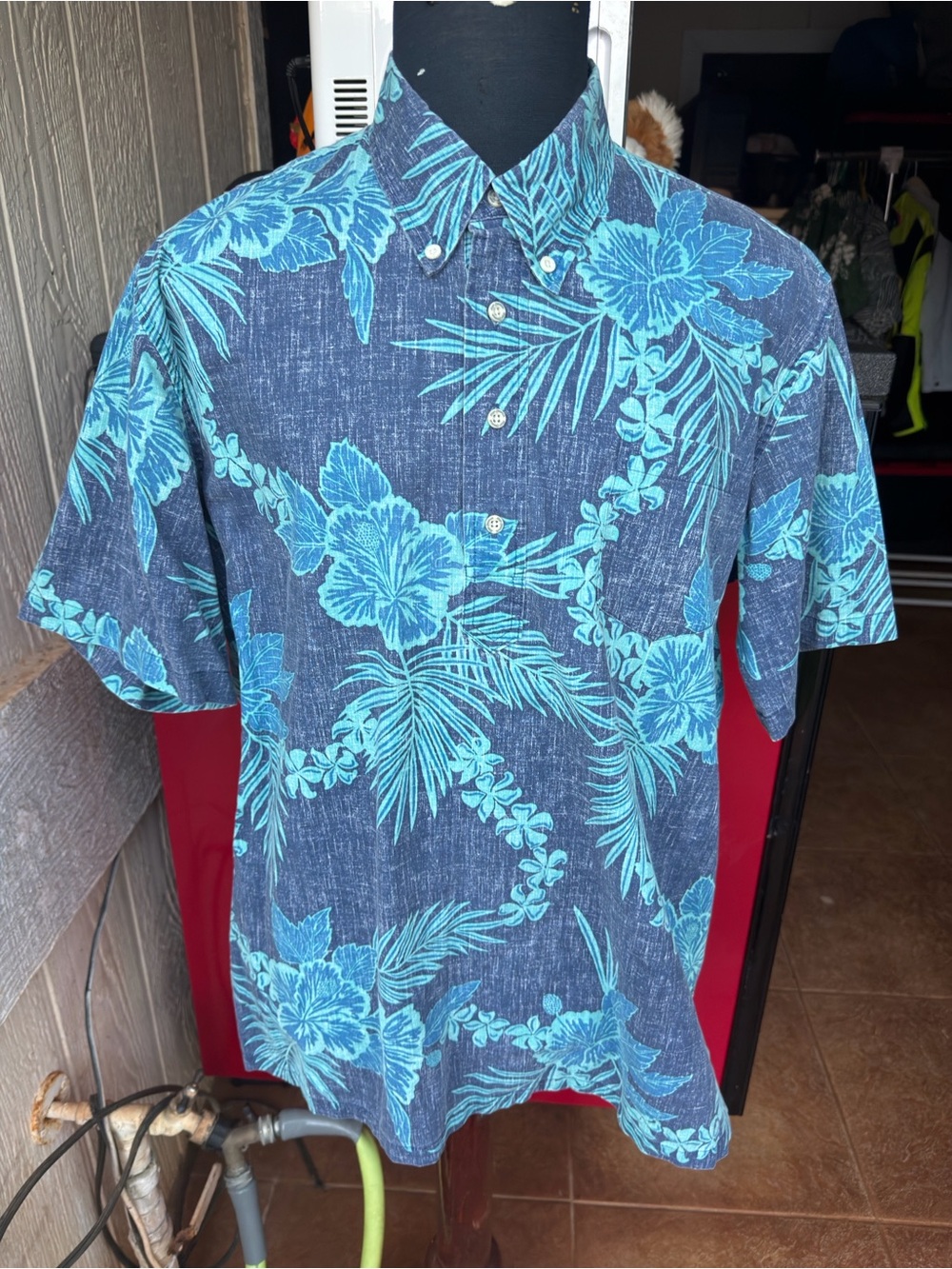 PreOwned Reyn Spooner Classic Hawaiian Print Multicolored Pullover Men's Large